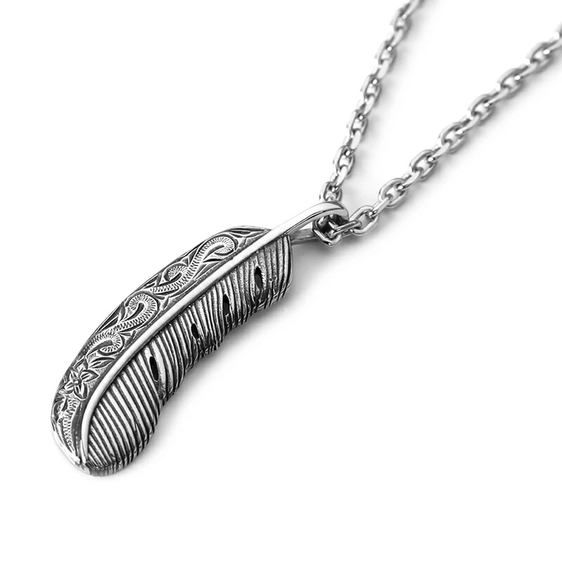 LH-1 HAWAIIAN ネックレス フェザー サージカルステンレス316L 金属アレルギー対応 03NE064ASV ステンレスネックレス メンズ LH-1 HAWAIIAN ネックレス フェザー サージカルステンレス316L 金属アレルギー対応 03NE064ASV ステンレスネックレス メンズ