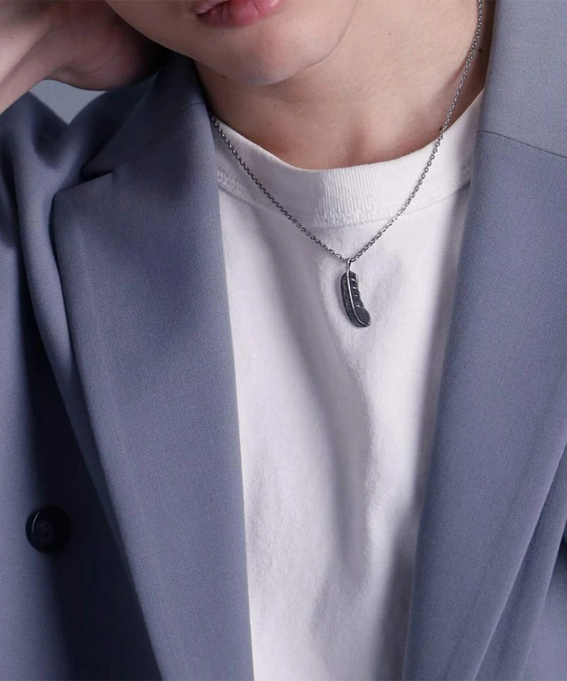 LH-1 HAWAIIAN ネックレス フェザー サージカルステンレス316L 金属アレルギー対応 03NE064ASV ステンレスネックレス メンズ LH-1 HAWAIIAN ネックレス フェザー サージカルステンレス316L 金属アレルギー対応 03NE064ASV ステンレスネックレス メンズ