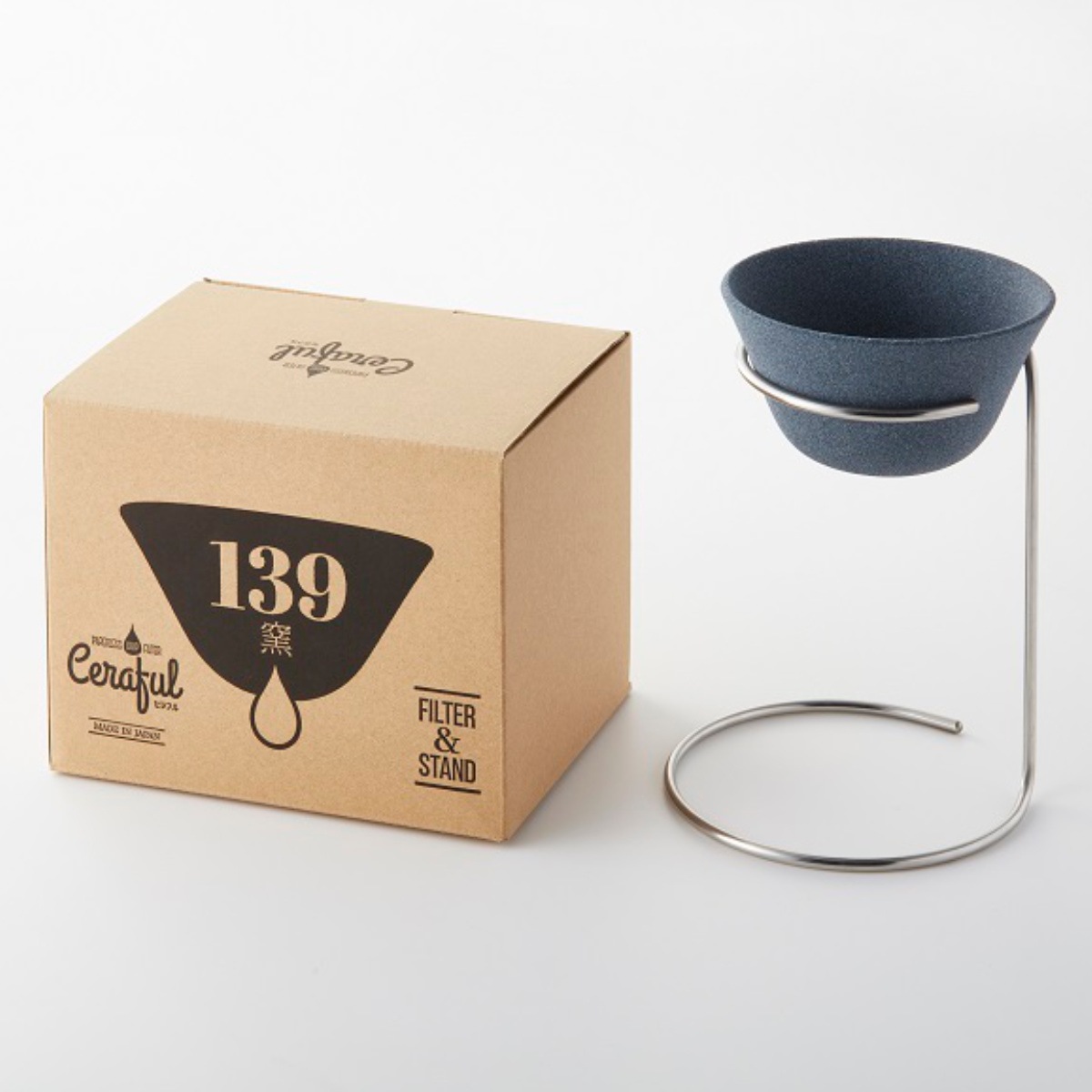 コーヒーフィルター セット L 3ー5杯用 Ceraful セラフル セラミック ドリッパー 波佐見焼 コーヒードリッパー 専用スタンド ペーパーレス 紙フィルター不要 まろやか