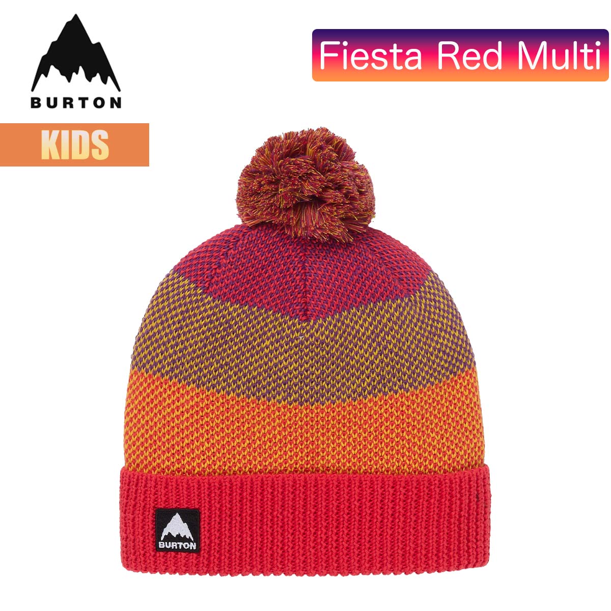 ビーニー ニット帽 キッズ 25-26 フリースライナー ポム W26JP-234581 子供 こども ボーイズ ガールズ 男の子 女の子 ポンポン 折り返し ロゴ 刺繍 スノーボード スノボ