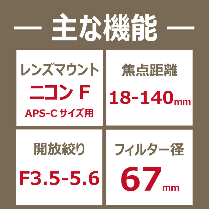 ニコン Nikon カメラレンズ AF-S DX NIKKOR 18-140mm f/3.5-5.6G ED VR ニコン Nikon カメラレンズ AF-S DX NIKKOR 18-140mm f/3.5-5.6G ED VR