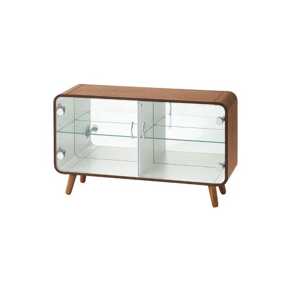 コレクションケース 約幅79.5cm ロータイプ ブラウン 脚付き 天然木 ラバーウッド 強化ガラス コレクションシェルフ 組立品 コレクションケース 約幅79.5cm ロータイプ ブラウン 脚付き 天然木 ラバーウッド 強化ガラス コレクションシェルフ 組立品