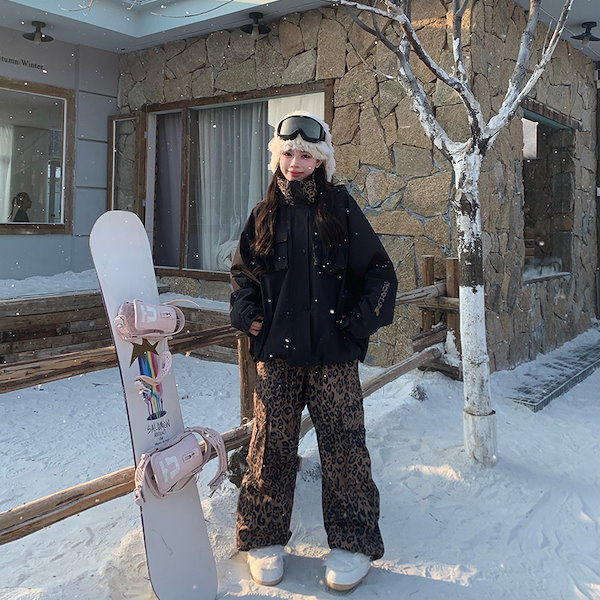 【美品5点】ICEPARDAL ヒョウ柄 スノーボード スキー ウェア セット ICEPARDAL（アイスパーダル） 上下セット スノーボ―ドウェア