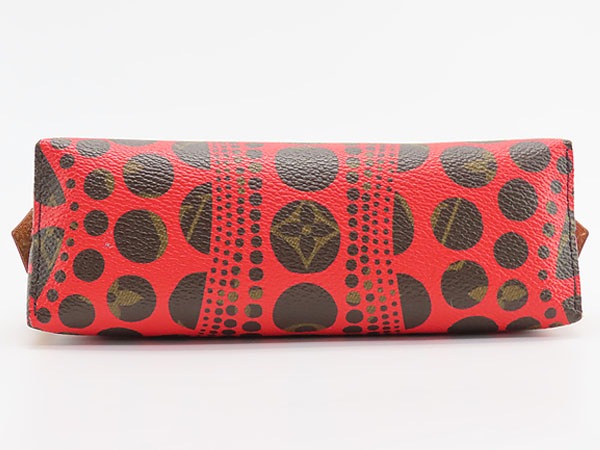 激レア美品ルイヴィトンヤヨイクサマモノグラムパンプキンドットポシェットコスメティックコスメポーチレッドM47347