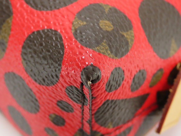 激レア美品ルイヴィトンヤヨイクサマモノグラムパンプキンドットポシェットコスメティックコスメポーチレッドM47347