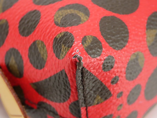 激レア美品ルイヴィトンヤヨイクサマモノグラムパンプキンドットポシェットコスメティックコスメポーチレッドM47347