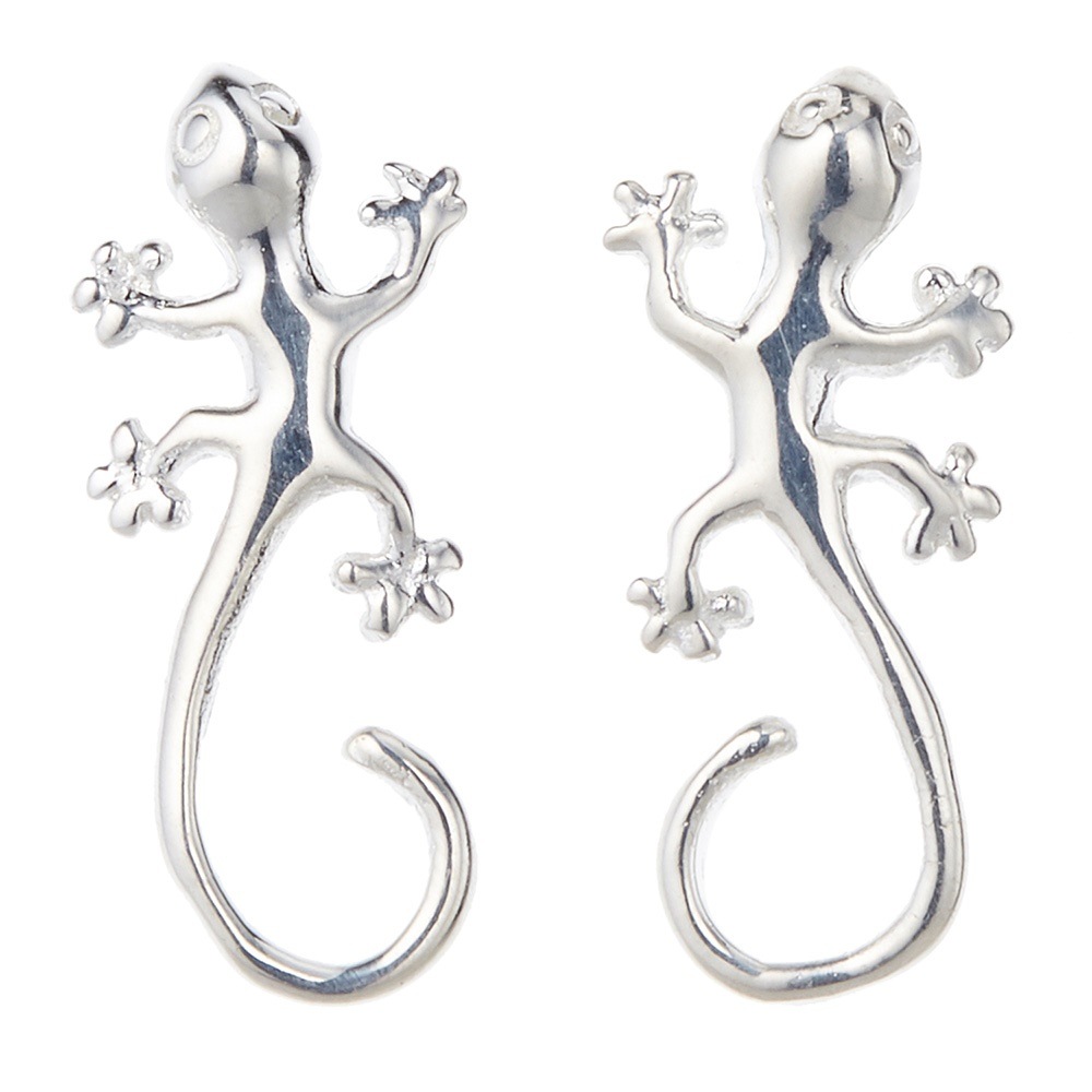 ミニサイズトカゲピアス シルバー925製 ハワイアンジュエリー Hawaii シンプル メタル 小振り 爬虫類 お守り 大人 レディース メンズ プレゼント用にも