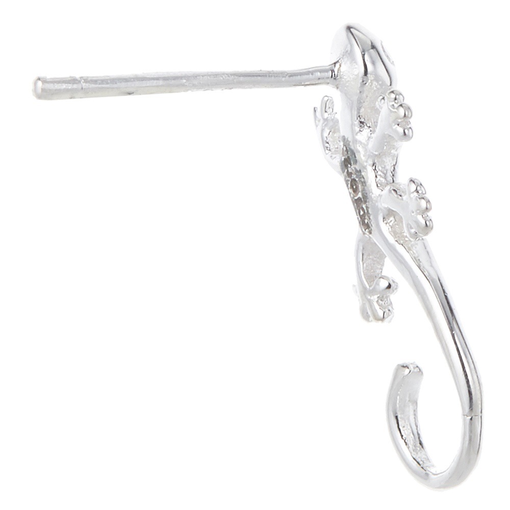 ミニサイズトカゲピアス シルバー925製 ハワイアンジュエリー Hawaii シンプル メタル 小振り 爬虫類 お守り 大人 レディース メンズ プレゼント用にも