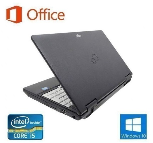 リモートワーク用サポート付きバッテリー新品A561 富士通 Windows10 Office SSD:120GB メモリー8GB Zoom 在宅勤務 テレワーク