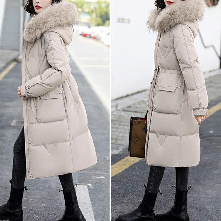 ダウン90%ロングダウンコートース フード付き ダウンジャケット大きめポケット高級厚暖かい防寒撥水カジュアル防寒性を重視したフード周りにボリューム抜群のフォックスファーを贅沢に ダウン90%ロングダウンコートース フード付き ダウンジャケット大きめポケット高級厚暖かい防寒撥水カジュアル防寒性を重視したフード周りにボリューム抜群のフォックスファーを贅沢に