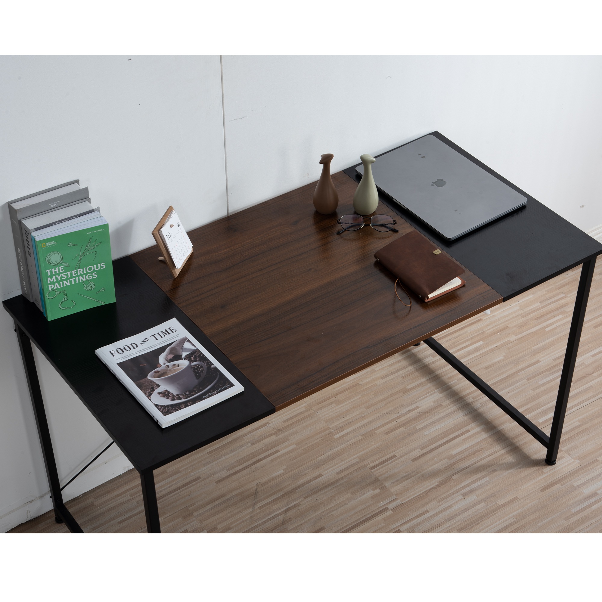 【新品】【ブラック+ラスティック】パソコンデスク シンプル 極簡易デスク ワークデスク 木製 机