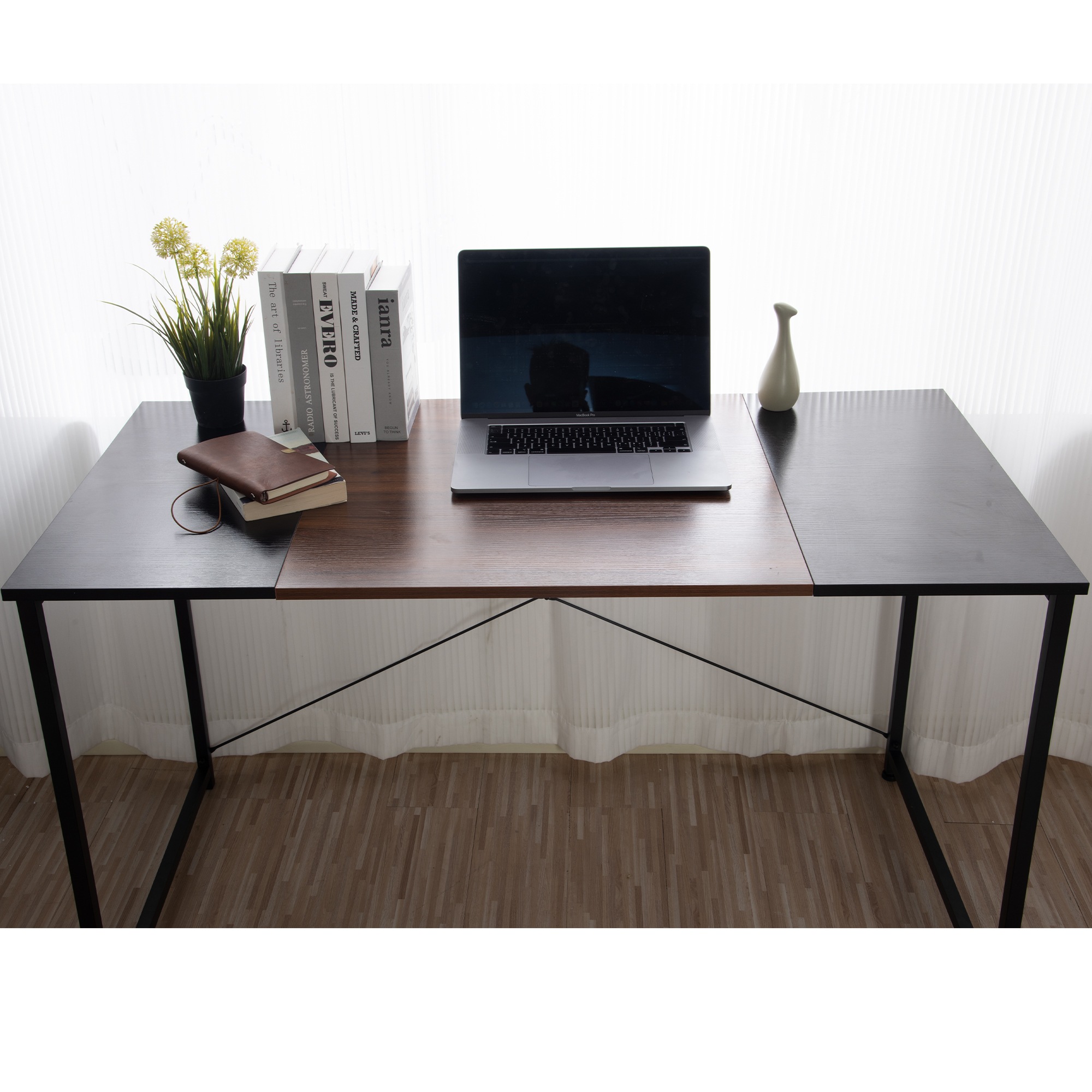 【新品】【ブラック+ラスティック】パソコンデスク シンプル 極簡易デスク ワークデスク 木製 机