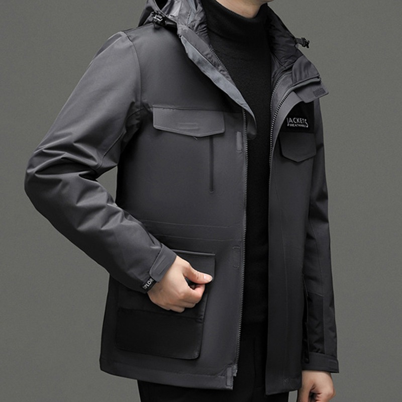 ダウンジャケット メンズ ブルゾン ジャンパー 大きいサイズ 韓国風 おしゃれ パッチワーク 腕章 ダウンコート 秋冬 厚手 防寒性 保温性 カジュアル 冬物