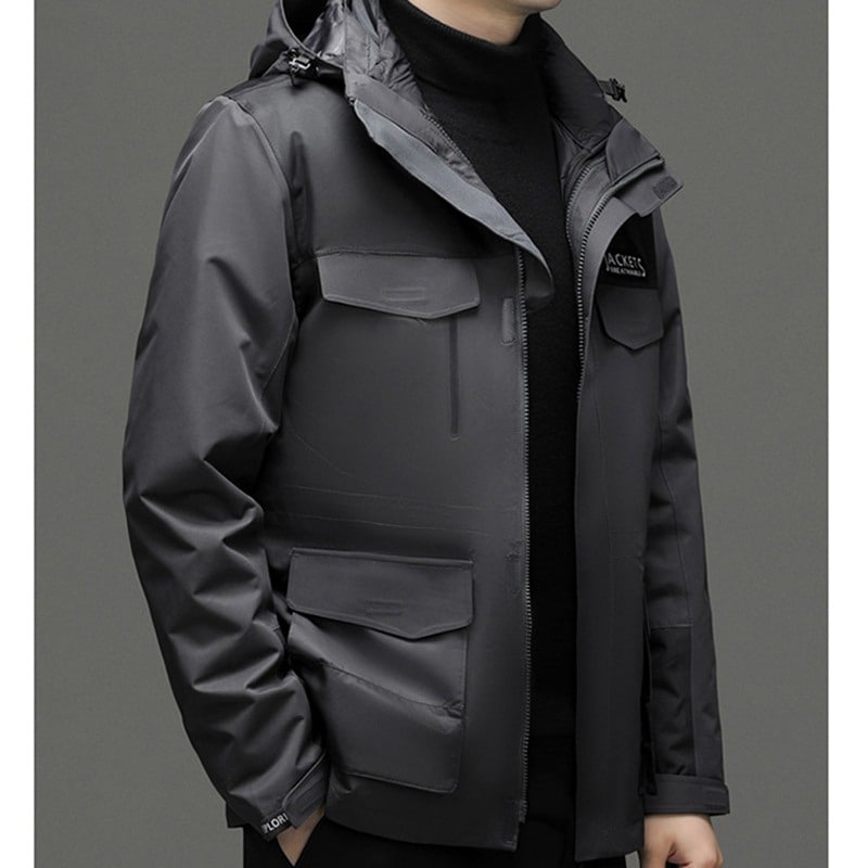 ダウンジャケット メンズ ブルゾン ジャンパー 大きいサイズ 韓国風 おしゃれ パッチワーク 腕章 ダウンコート 秋冬 厚手 防寒性 保温性 カジュアル 冬物