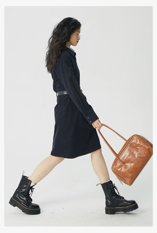 オモント エッグタルト コーデュロイ ワークウェア ドレス レディース 冬物 新作 レトロ ミディアム丈 シャツ スカート オモント エッグタルト コーデュロイ ワークウェア ドレス レディース 冬物 新作 レトロ ミディアム丈 シャツ スカート