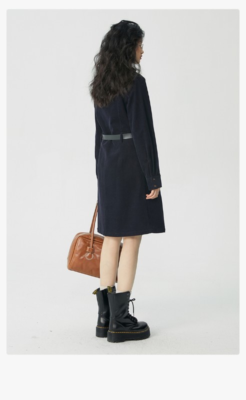 オモント エッグタルト コーデュロイ ワークウェア ドレス レディース 冬物 新作 レトロ ミディアム丈 シャツ スカート オモント エッグタルト コーデュロイ ワークウェア ドレス レディース 冬物 新作 レトロ ミディアム丈 シャツ スカート