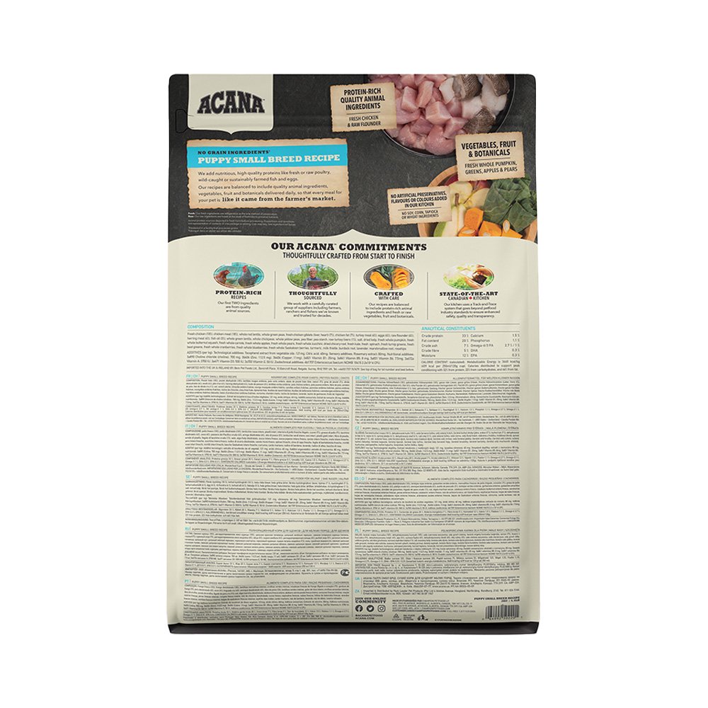 パピースモールブリードレシピ　小型犬子犬用　２ｋｇ　正規品　ＡＣＡＮＡ　ドッグフード　ＣＲＣ45―02―05―10―10