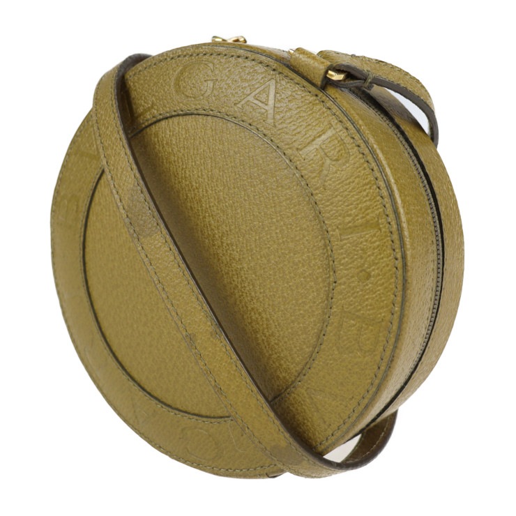 超美品 BVLGARI ブルガリ ショルダーバッグ - Yoyo ヨーヨー B-ZERO1 ビーゼロワン レザー カーキグリーン系 ポシェット ラウンド ロゴ【本物保証】 超美品 BVLGARI ブルガリ ショルダーバッグ - Yoyo ヨーヨー B-ZERO1 ビーゼロワン レザー カーキグリーン系 ポシェット ラウンド ロゴ【本物保証】