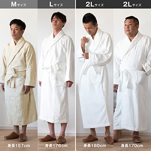 ブルーム 今治産 バスローブ scene レディース メンズ タオル生地 綿100％ 保温 吸水 日本製 (S, ホワイト)