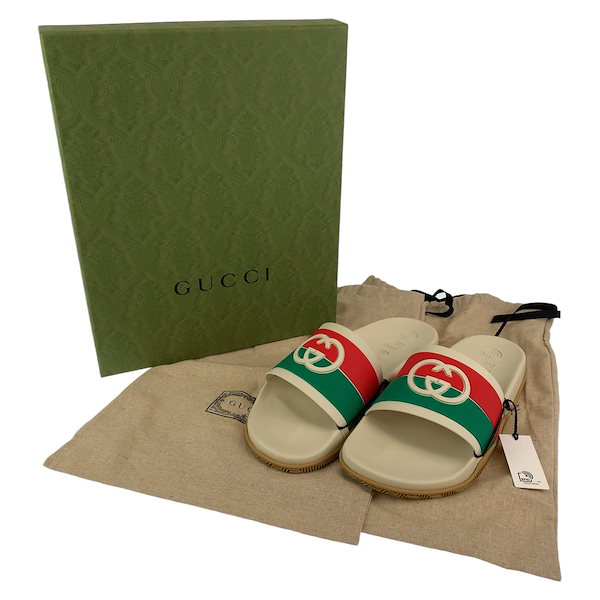Qoo10] GUCCI 新品未使用 インターロッキングG スライ