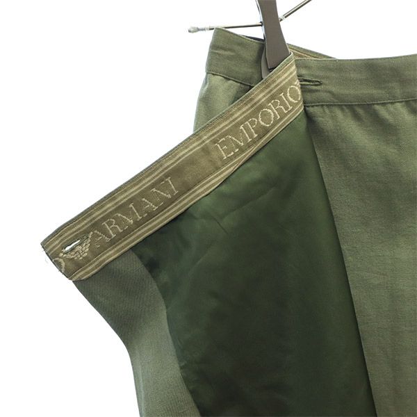 ウールブレンド ミディ丈 スカート 38 カーキ レディース