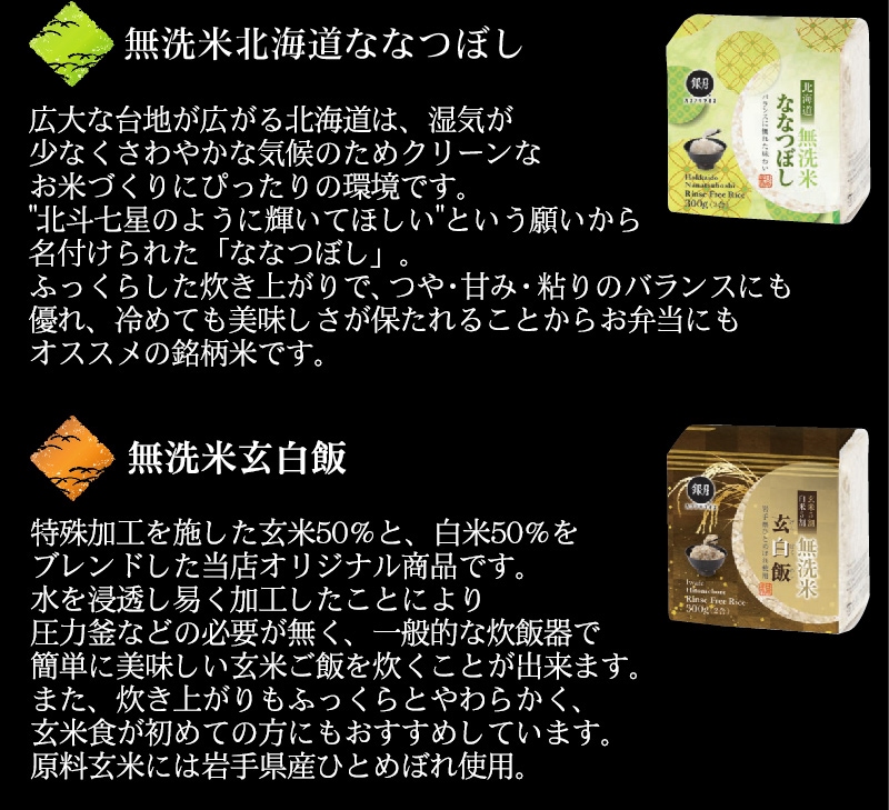ギフト 無洗米 銘米 食べ比べセット6種 2合(300gx15袋) 計4.5kg 令和6年産（/魚沼コシヒカリ/山形こまち/つや姫/×各3+ゆめぴりか/玄白飯/ななつぼし×各2）