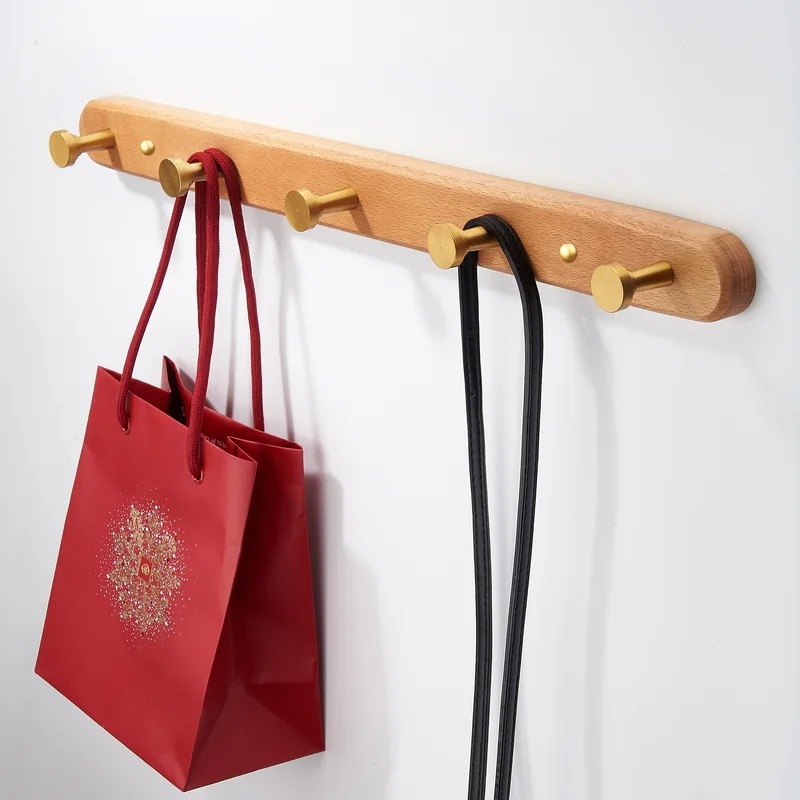納期3週間程：Sarihosy-廊下木製の壁ハンガーバスルームアクセサリー壁の服帽子キーバッグタオル用収納ラック