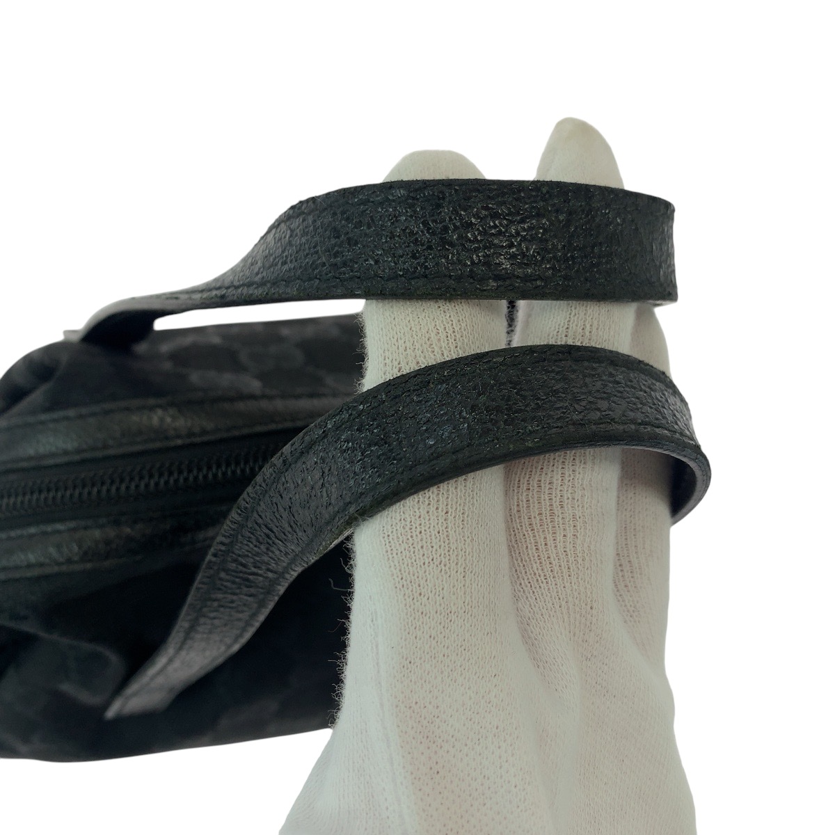 美品 ブラック 黒 シルバー金具 GGキャンバス 124542 ハンドバッグ レディース 501759