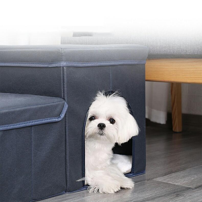 ペットステップ ペット用階段 犬用階段 三段タイプ ドッグステップ ペットハウス 収納ボックス かわいい ベッド用品 室内用階段 遊び 折りたため ステップ ペッ