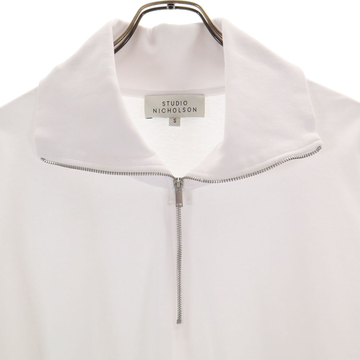 長袖 ハーフジップ Tシャツ S 白 ロンT メンズ 古着 長袖 ハーフジップ Tシャツ S 白 ロンT メンズ 古着