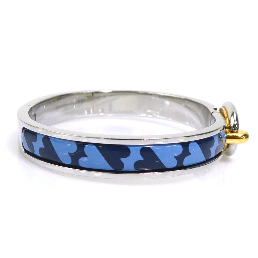 エルメス HERMES バングル ブレスレット ミニ クリック シェーヌダンクル メタル/エナメル シルバー/ゴールド/ブルー/ネイビー レディース w1179g