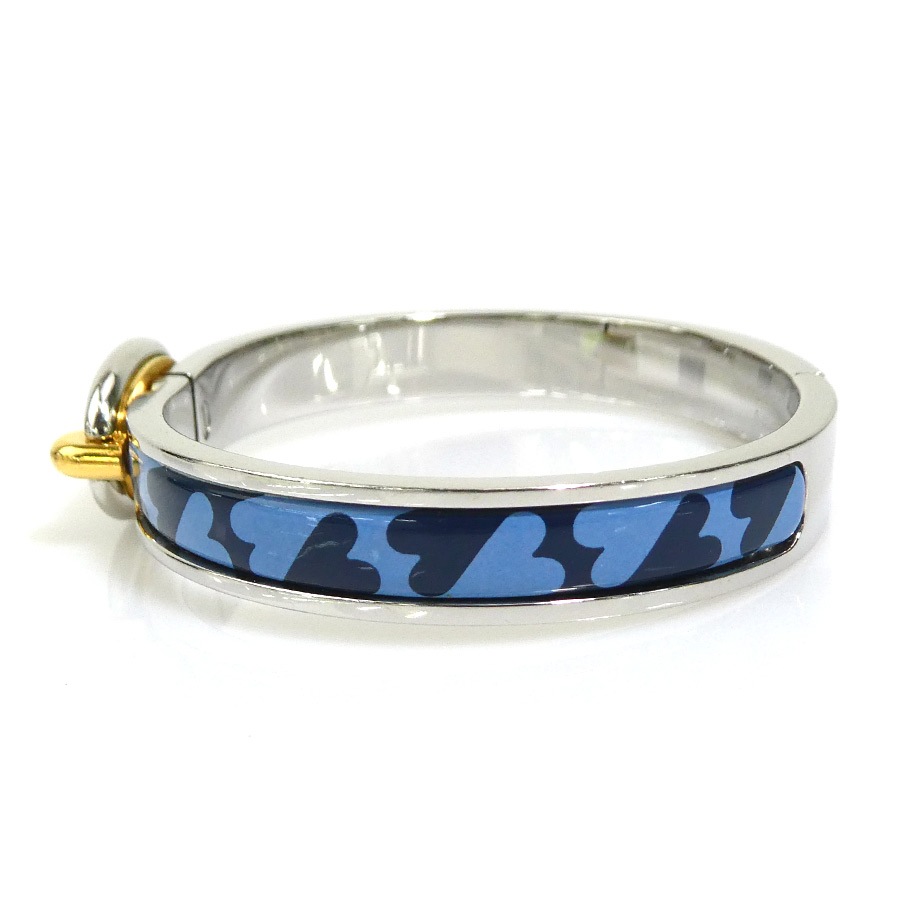 エルメス HERMES バングル ブレスレット ミニ クリック シェーヌダンクル メタル/エナメル シルバー/ゴールド/ブルー/ネイビー レディース w1179g