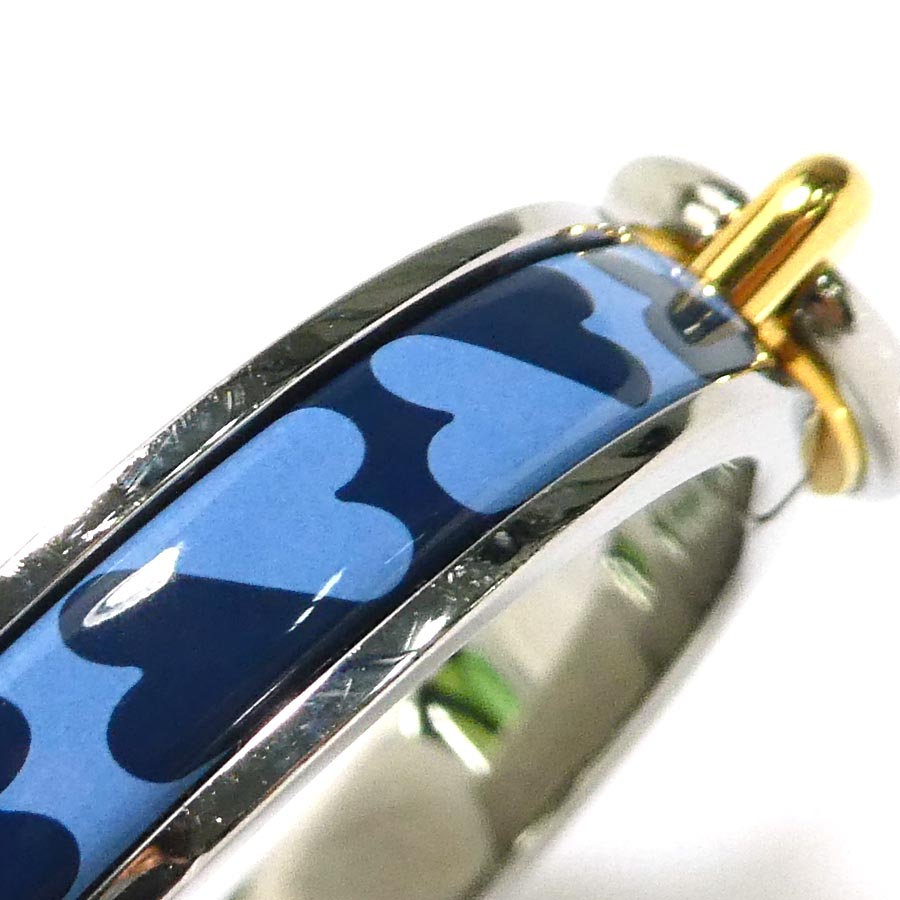 エルメス HERMES バングル ブレスレット ミニ クリック シェーヌダンクル メタル/エナメル シルバー/ゴールド/ブルー/ネイビー レディース w1179g