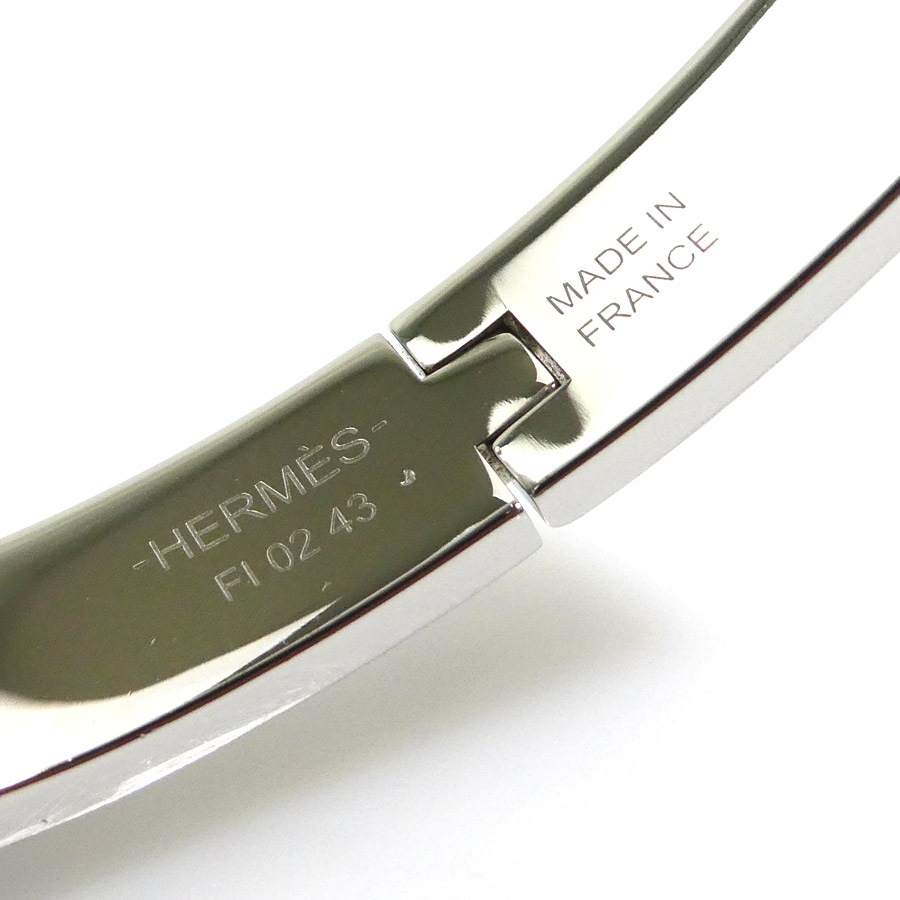 エルメス HERMES バングル ブレスレット ミニ クリック シェーヌダンクル メタル/エナメル シルバー/ゴールド/ブルー/ネイビー レディース w1179g