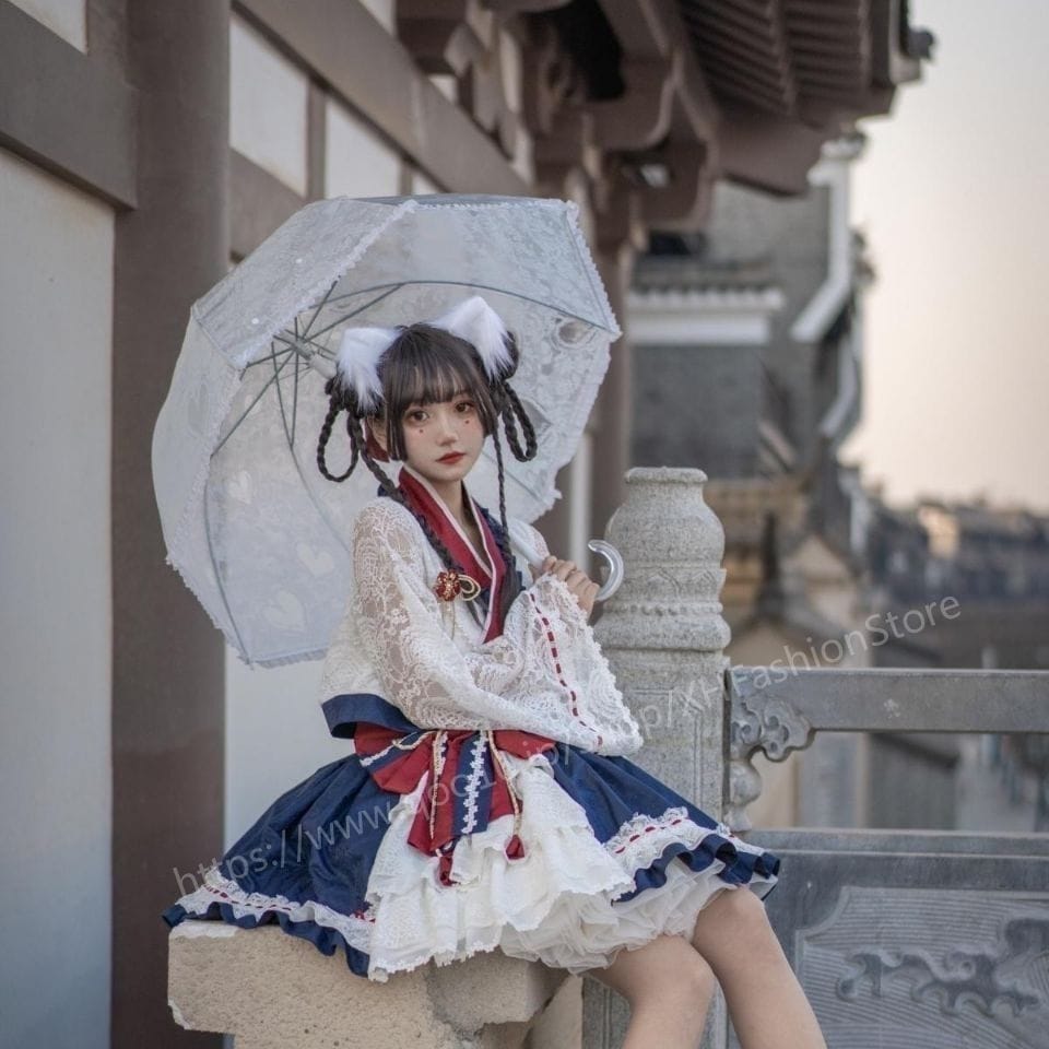 ロリータ姫スカートロリータスカート可愛いlolita和風白雪姫白雪鴨OP街揚げスカートフルセット