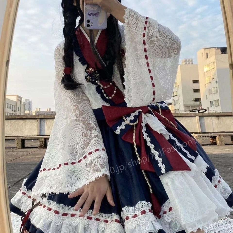 ロリータ姫スカートロリータスカート可愛いlolita和風白雪姫白雪鴨OP街揚げスカートフルセット