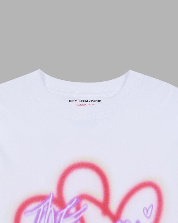 Tシャツ・カットソー THE MUSEUM VISITOR BLURRED HEART PRINTED LONG SLEEVE MY838 THE MUSEUM VISITOR】 BLURRED HEART PRINTED LONG SLEEVE : WHITE