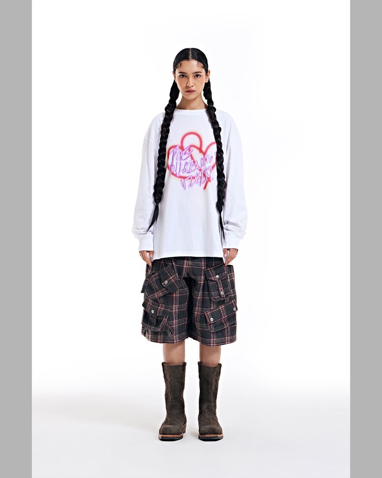 THE MUSEUM VISITOR★韓国★BLURRED HEART PRINTED LONG SLEEVE BLURRED HEART PRINTED LONG SLEEVE (BLACK) : THE MUSEUM VISITOR