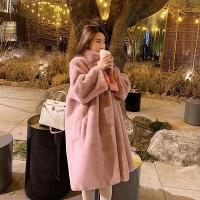 ファーコート レディース 毛皮コート ミンク ロッグコート フェイクファー 立ち襟 厚手 あったか 暖かい アウター 防寒 ゆったり 冬物 秋物 新作
