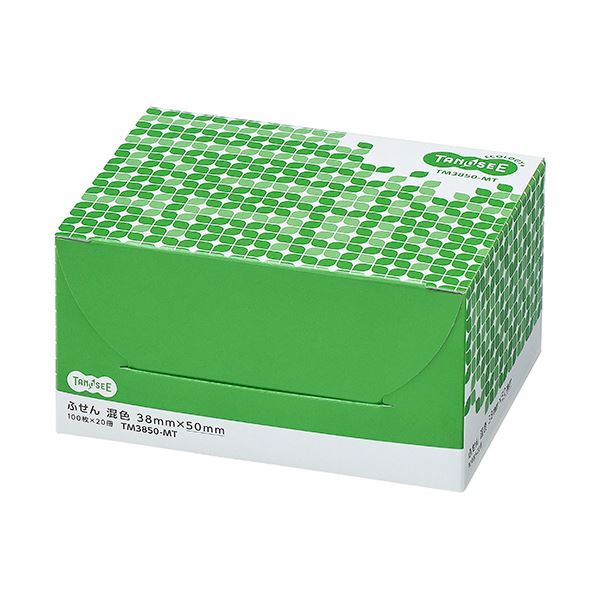 （まとめ）TANOSEE ふせん 38x50mm 4色混色 1パック（20冊）[x3セット]