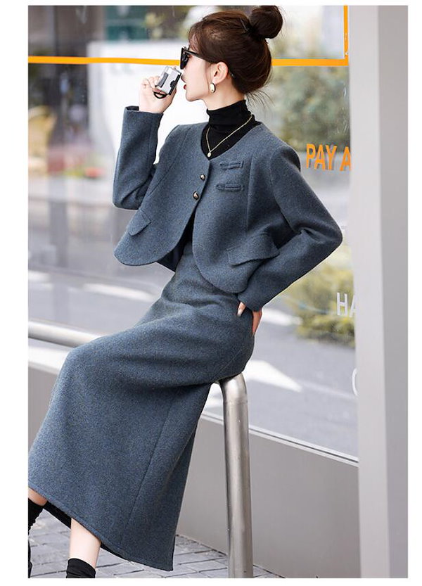 Qoo10] 期間限定 ジャケット+スカート セットア