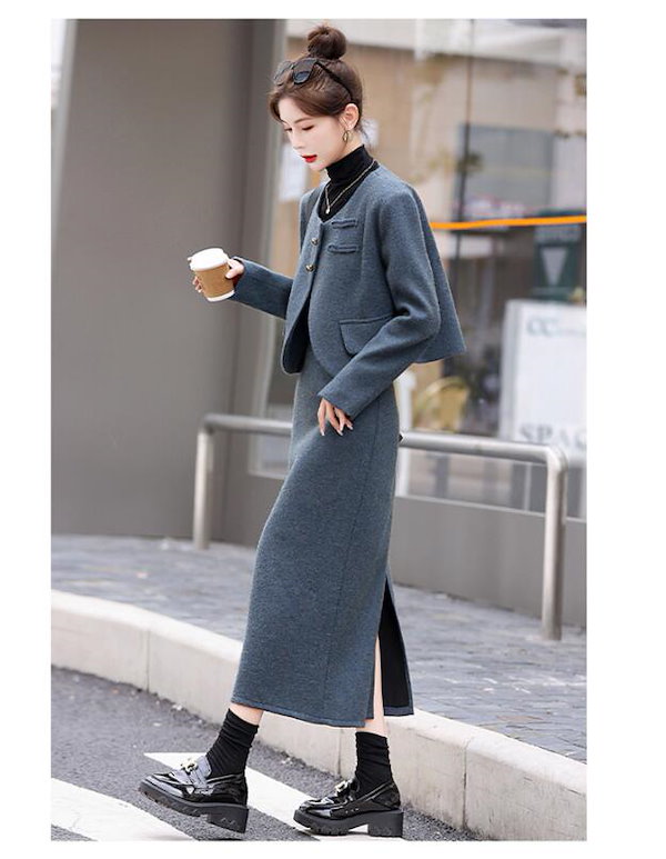 Qoo10] 期間限定 ジャケット+スカート セットア