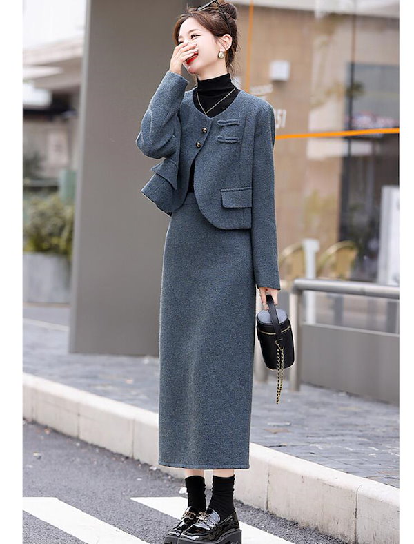 Qoo10] 期間限定 ジャケット+スカート セットア