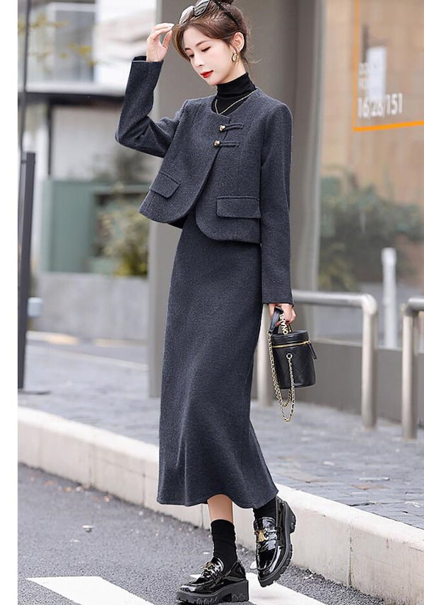 Qoo10] 期間限定 ジャケット+スカート セットア