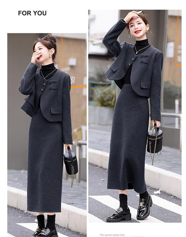 Qoo10] 期間限定 ジャケット+スカート セットア