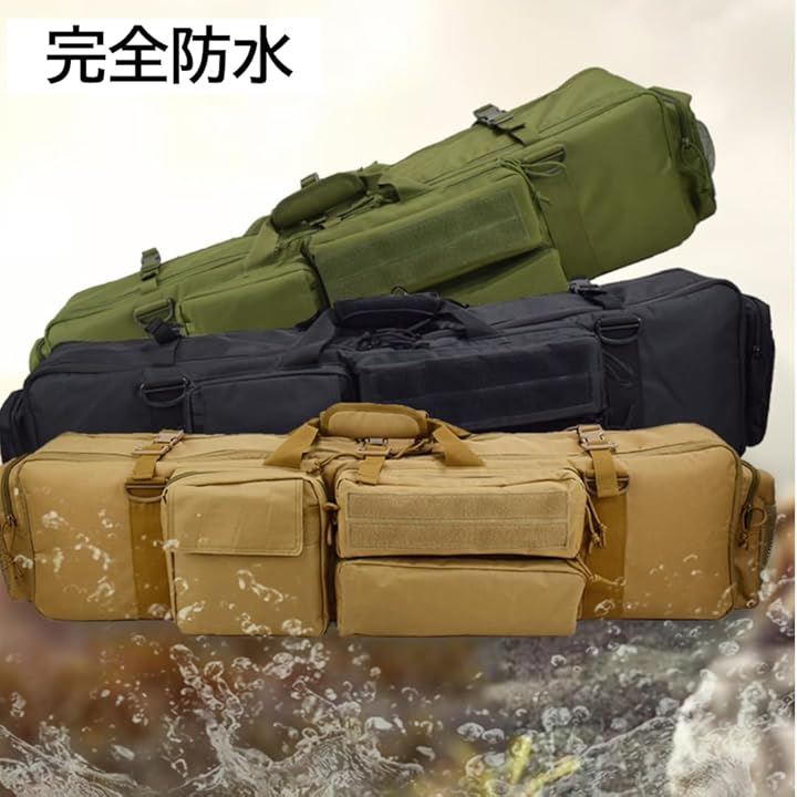 サバゲー ダブル ガン ケース ライフル 2丁 ソフト バッグ タクティカル 100cm 収納(黒迷彩) サバゲー ダブル ガン ケース ライフル 2丁 ソフト バッグ タクティカル 100cm 収納(黒迷彩)