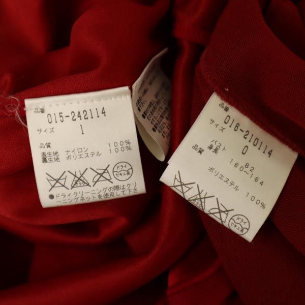 ノースリーブ ボレロ付き ワンピース 1 赤 セットアップ スーツ レディース