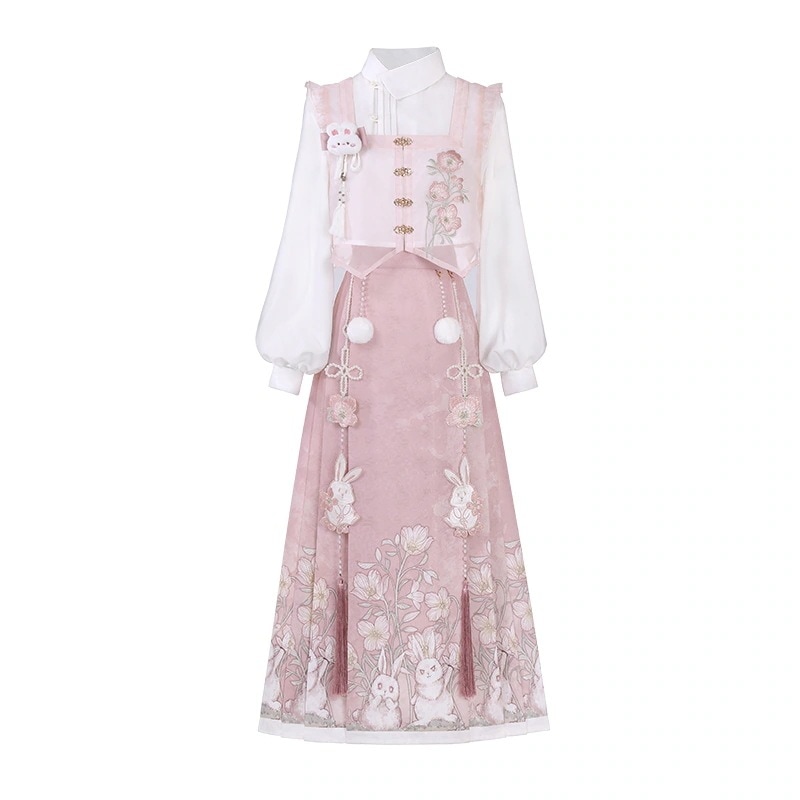 【フルセット】月見兎兎新韓国cos服女性日常改良馬面スカート秋