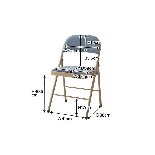 折りたたみ椅子 幅47x奥行45x高さ79x座面高48cm グレー スチール 完成品