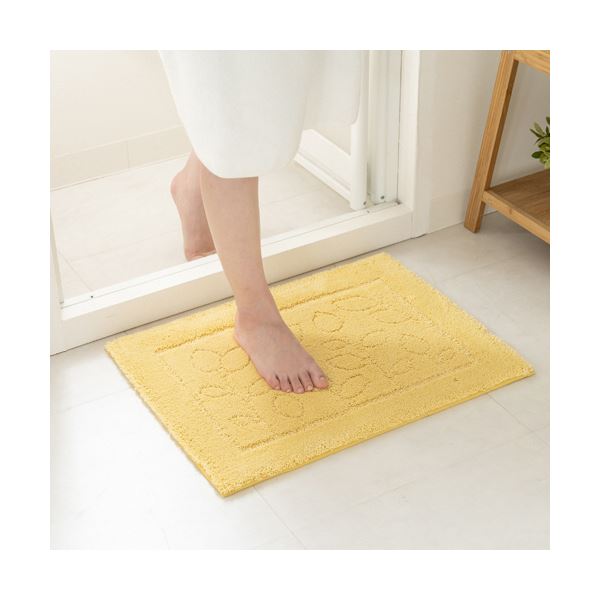 オカ 乾度良好ファインバスマット 約50×70cm イエロー 1枚 pattayablatt.com